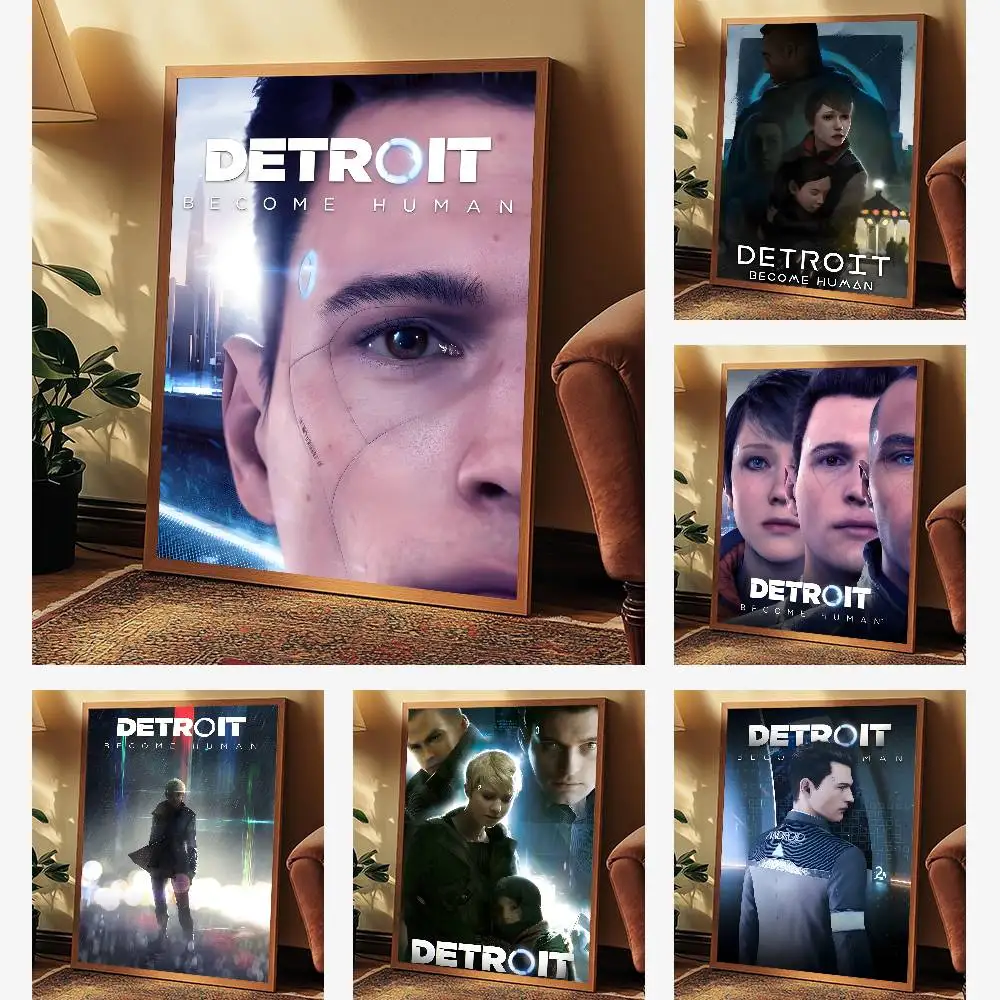 D-detroit B-become H-humanS المشارك ذاتية اللصق الفن ورق مقاوم للماء ملصق مقهى بار غرفة جدار ديكور