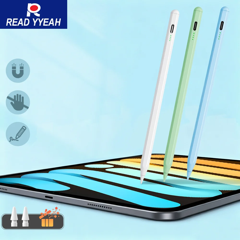 

READYYEAH Stylus Pen for Apple iPad ，Palm Rejection, Power Display , Stylus For Apple 2022 2021 2020 2019 2018 Pro Air Mini