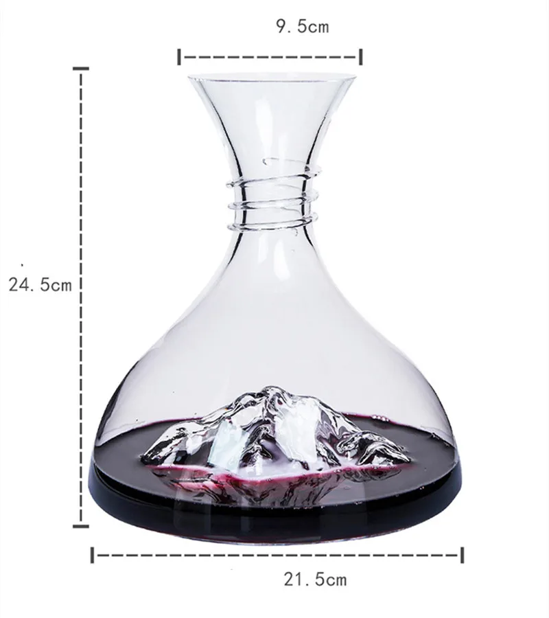 1.8L Icreative Iceberg Decanter Lead-Free Crystal Glass Whiskey Brandy Red Wine Decanter High-End Gift