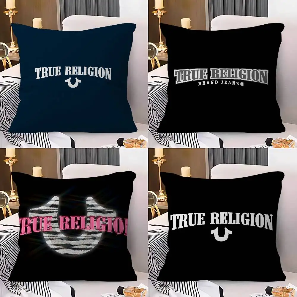 Denim Brand T-True R-Religion Pillow Cushion Cover Pillowcase Living Room Sofa Home Decor Customized