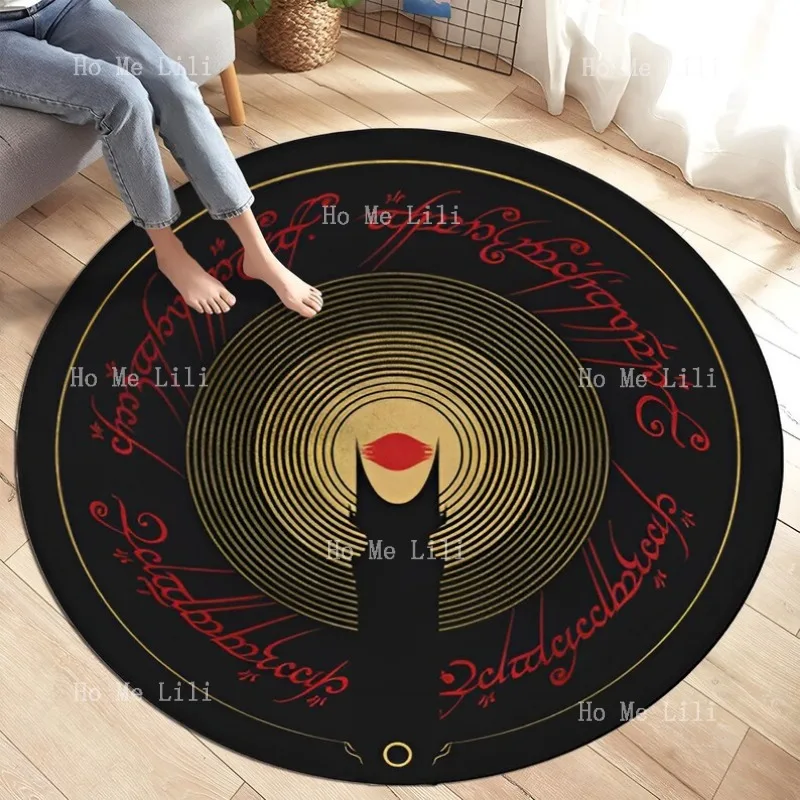 Lotr-alfombrillas redondas fantásticas para decoración de películas, color negro, para sala de estar, regalos personalizados, alfombra