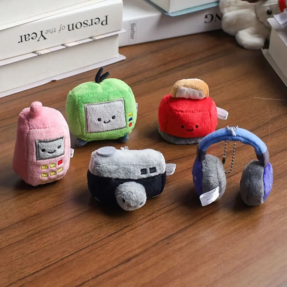 Cute Expression Home Appliance Plush Keychain Mini TV Set Stuffed Doll Camera Plush Doll Pendant Little Cartoon