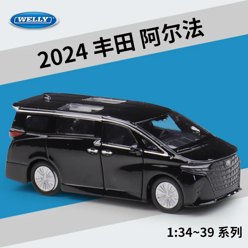 

Модель автомобиля WELLY 1:36 2024 Toyota Alpha из сплава, имитация бизнес-класса, подарок на день рождения для детей, офисный декор, игрушка