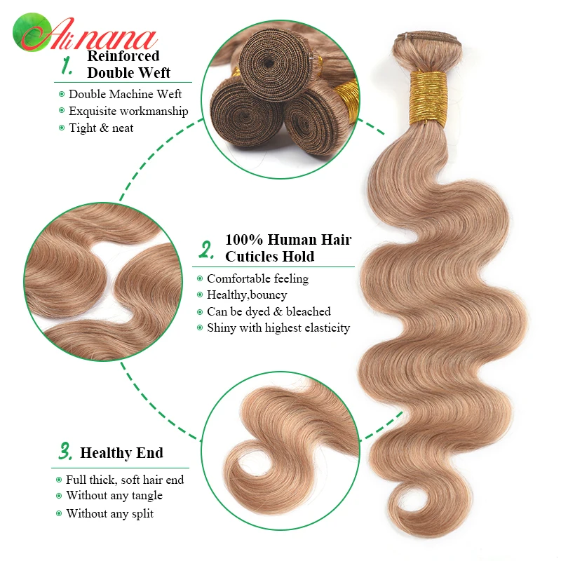 Ash Blonde Colored Bundles With 5x5 Closure Body Wave Peruvian Human Hair Weave Bundles With Lace Closure Weaving Extensions