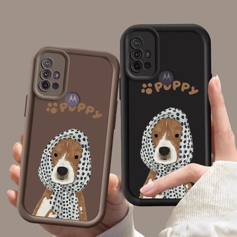 G10 Puppy Silicone Phone Case For Motorola Moto G84 64 54 53 34 30 24 22 20 14 G04 S Shockproof Protection Back Cover