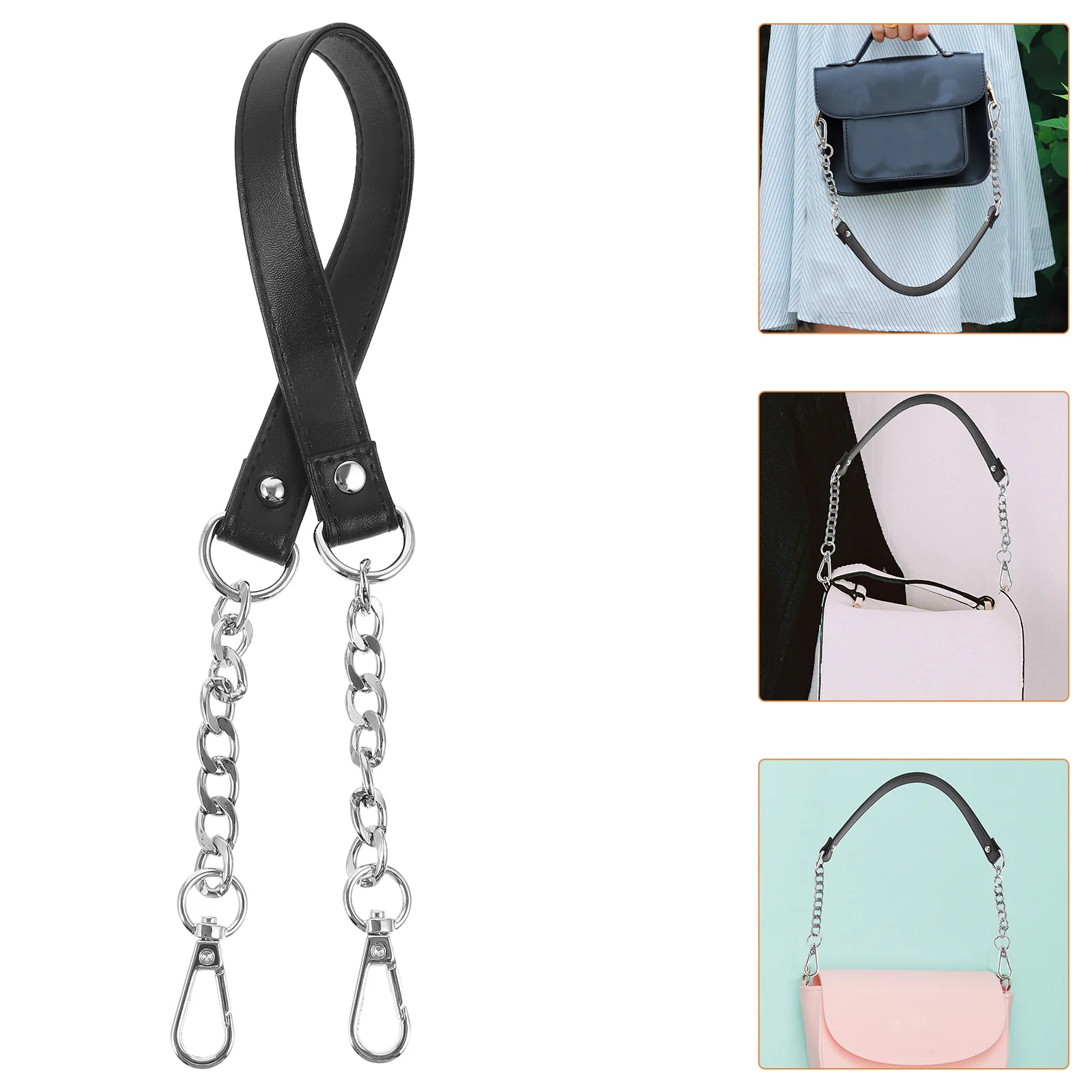حزام حقيبة بمشبك مزدوج قابل للتعديل على الكتف وسلسلة بديلة وحزام كروس متين لحقيبة اليد النسائية