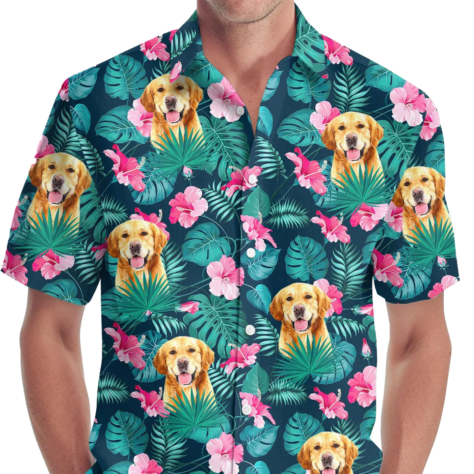 Chemise graphique florale de chien pour hommes, vêtements College en 3D, chemises d'animaux drôles, vêtements de plage décontractés, Y2K, Y-Revers