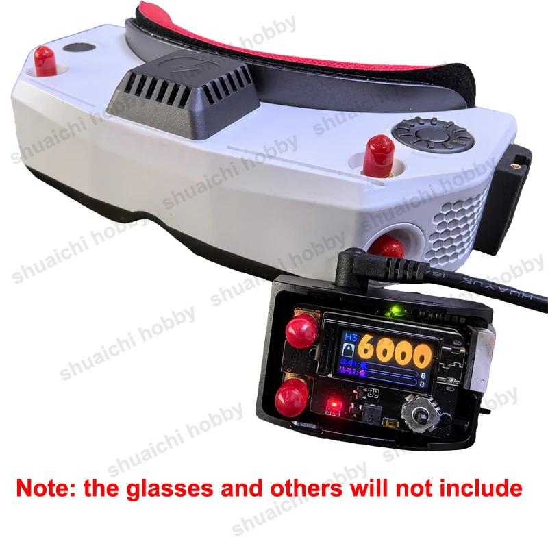 1 ชิ้น 4.9G/5.8G/6.1G SMA-F ตัวรับสัญญาณแบบเสาอากาศคู่พร้อมหน้าจอ พอร์ต USB โมดูลรับสัญญาณในตัวสำหรับแว่นตา DJI/Fatshark/HDZERO