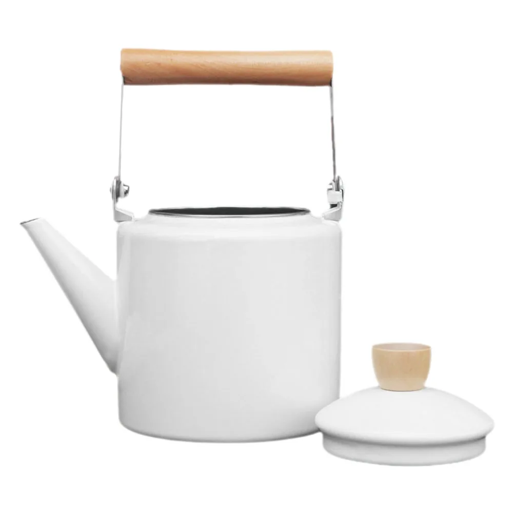 

Enamel Tea Kettle 2.4L Red Wood H Stovetop Pot for Coffee Tea Milk Kettle Jug Thermal Conductivity