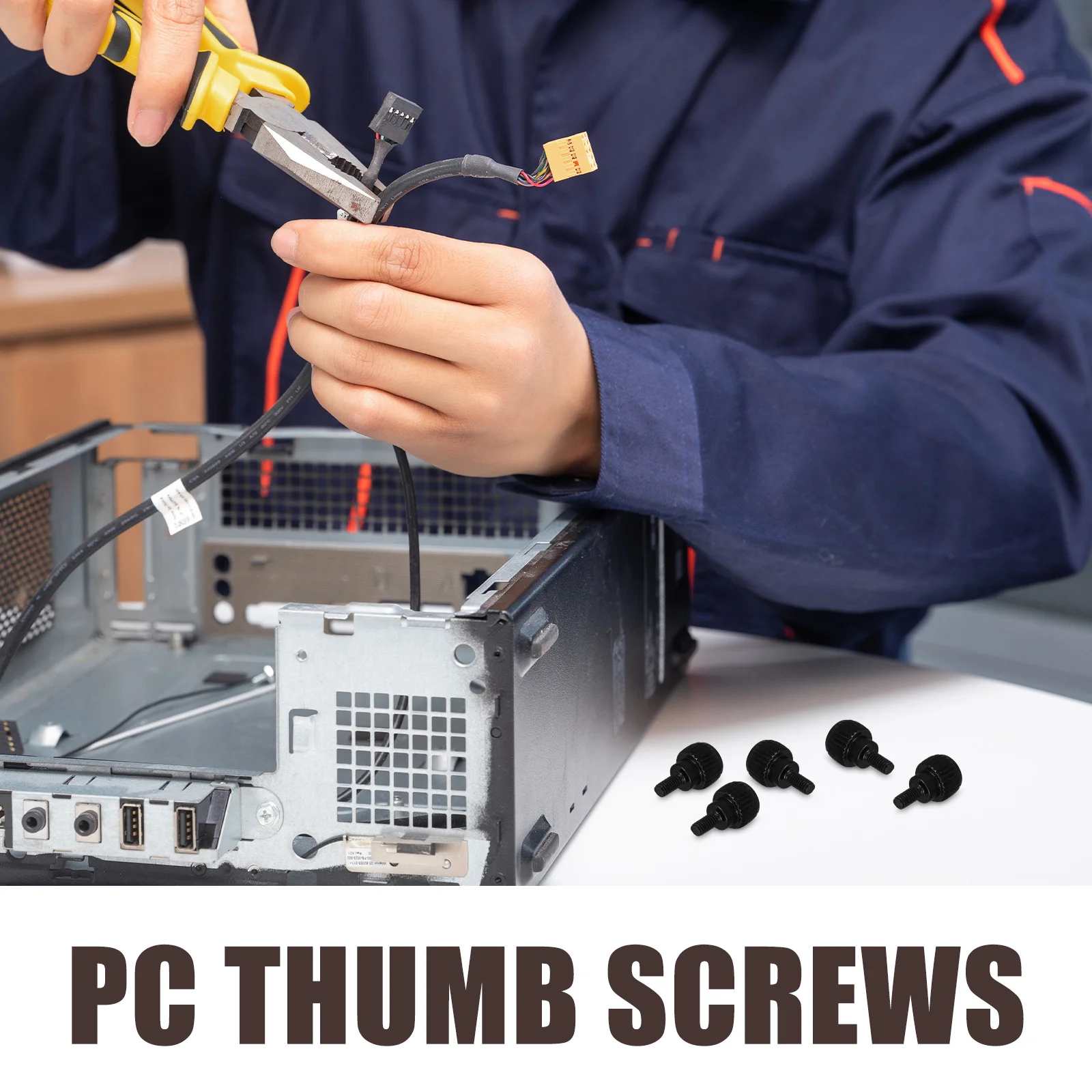 24 قطعة من مسامير الإبهام للكمبيوتر الشخصي، خيط حديد أسود، مشابك تثبيت بديلة لصيانة إصلاح مصدر الطاقة
