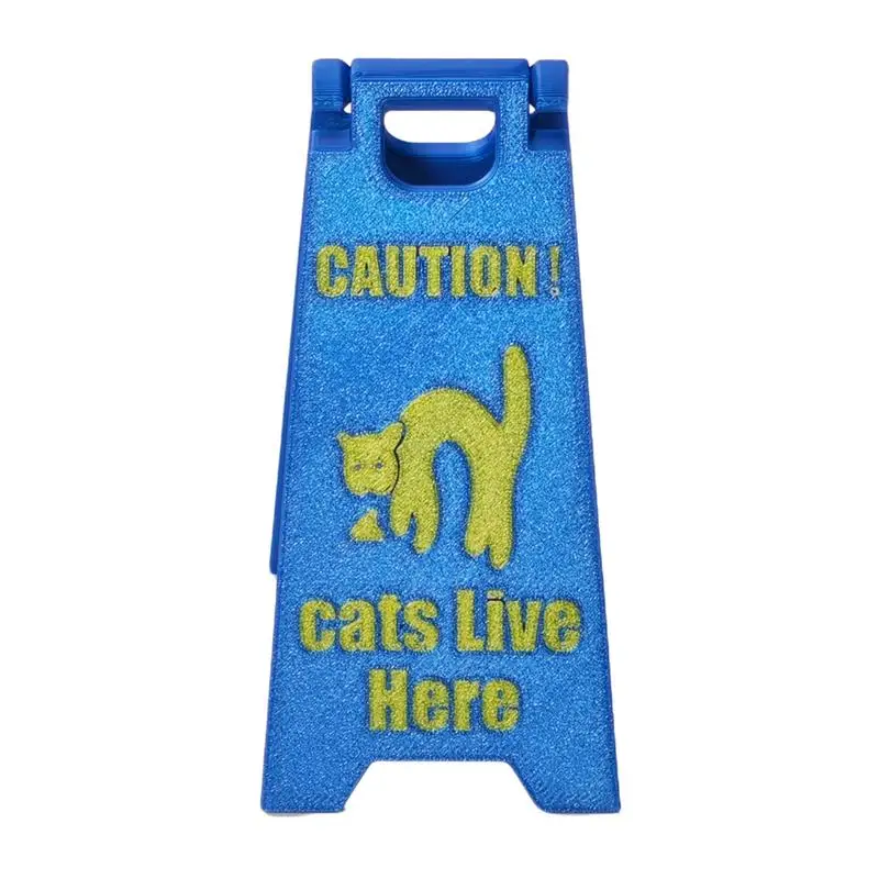 Caution Cat Vomit Sign Funny Cat Signs Decoration 3D Printed Novelty Gag Exquisite Caution Sign Yard Cat Sign For Home Outdoor