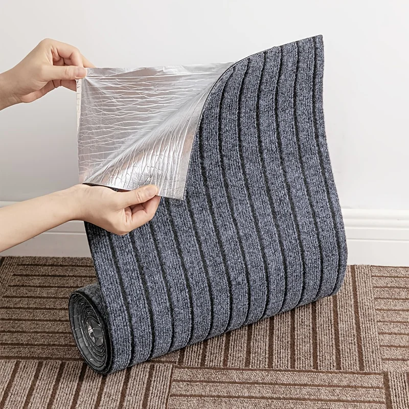 1 Roll 40 X 300cm Self-Adhesive Decorative Strip Foam Carpet Tiles Easy to Wipe and Quick Installation PVC Material Floor Mats