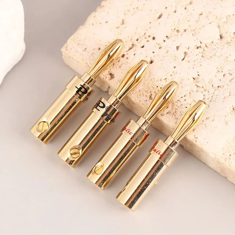 2Pcs Gold-plated Copper Cross Banana Speaker Plug Musical Sp