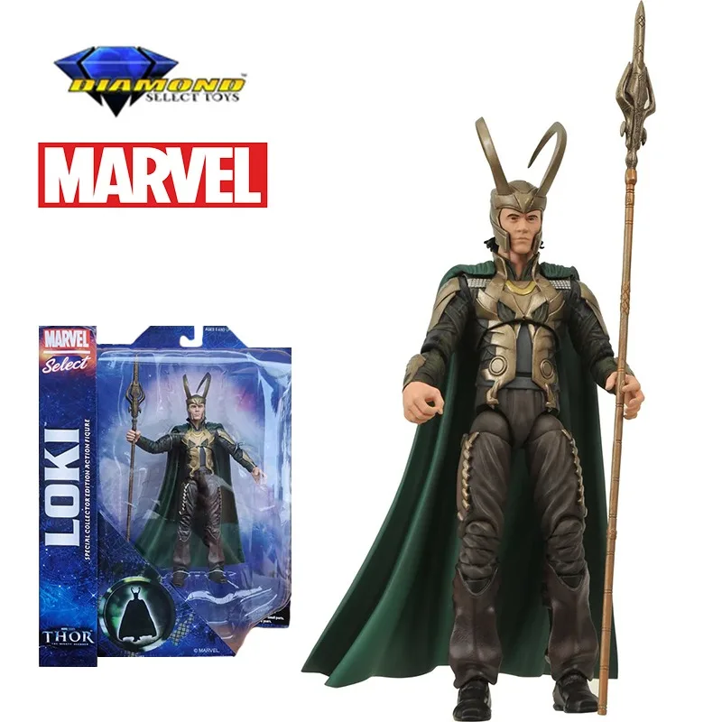 Diamond Select Toys DST Marvel Select Loki 1/12 7 Inches 18Cm Original Action Figure Model Kid Toy Birthday Gift Collection