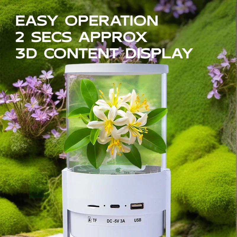 5D Hologram Projector Fan 360 Degree Cylindrica Screen Advertising Display Machine LED Light Beads WIFI Bluetooth Control