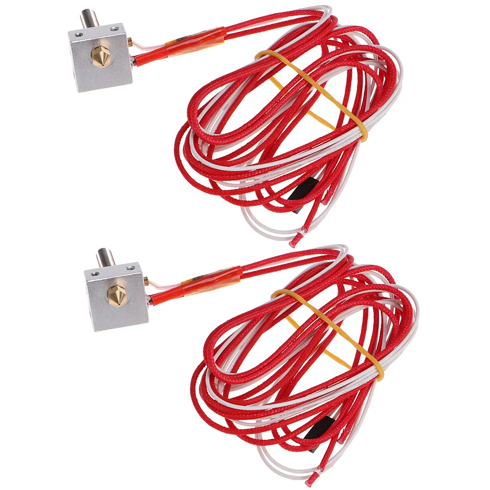 

2Pcs Heating Kit for 3D Printer Made of Aluminium Alloy Brass Hot End with External Screw Thread Compatible with Mk7