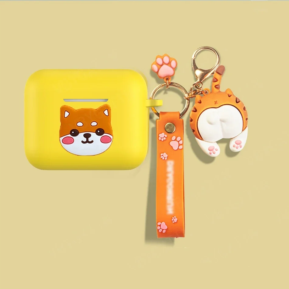 For SONY LinkBuds S Case Cartoon Astronaut / Cute Cat / Dog / Panda Silicone Earphones Cover with Keychain case fundas