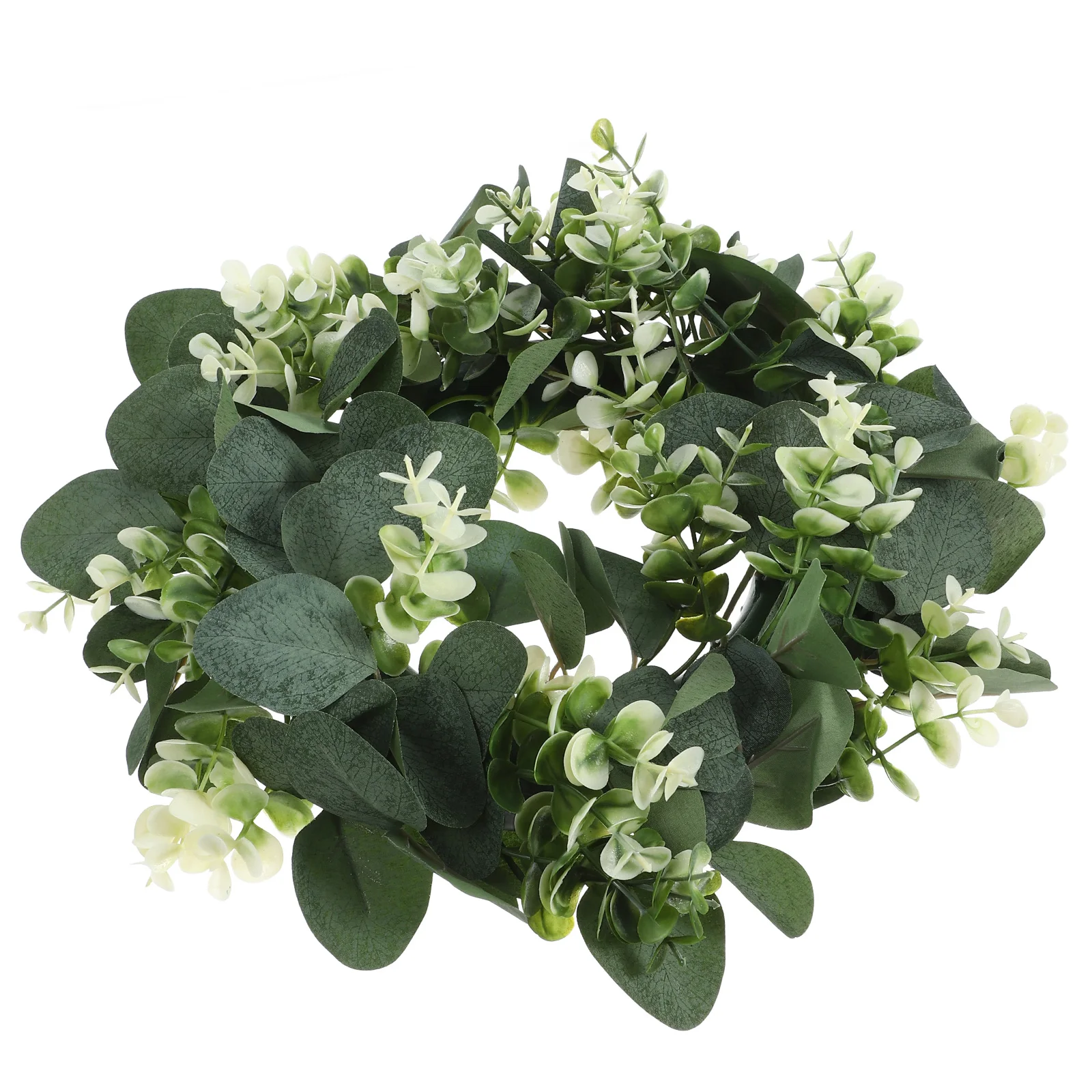 

Artificial Eucalyptus Leaf Garland 33cm Green Wreath Decor Baby PE Material Holder Wall Hanging Farmhouse Door Decor