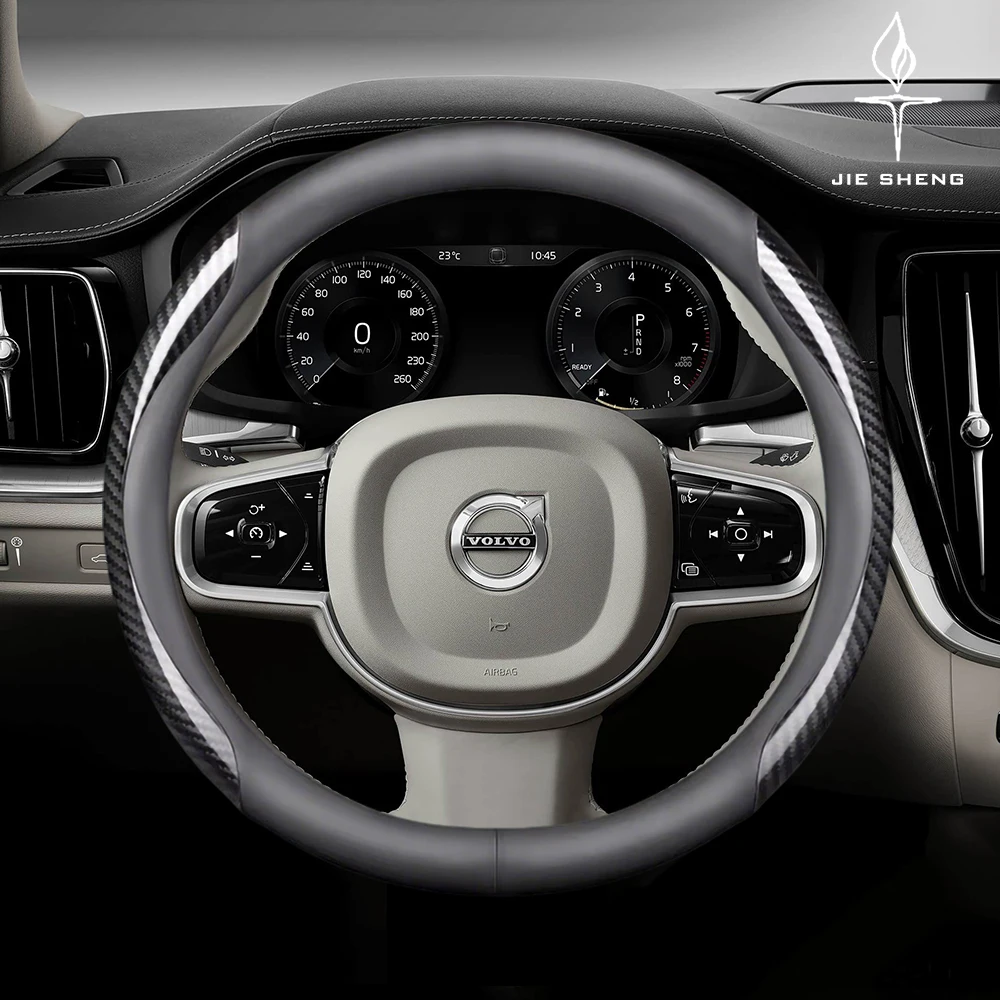 

Car Steering Wheel Cover For Volvo V50 V60 V70 V90 XC60 XC70 XC90 C30 C70 S40 S60 S70 S80 S90 Carbon Fiber Leather Accessories