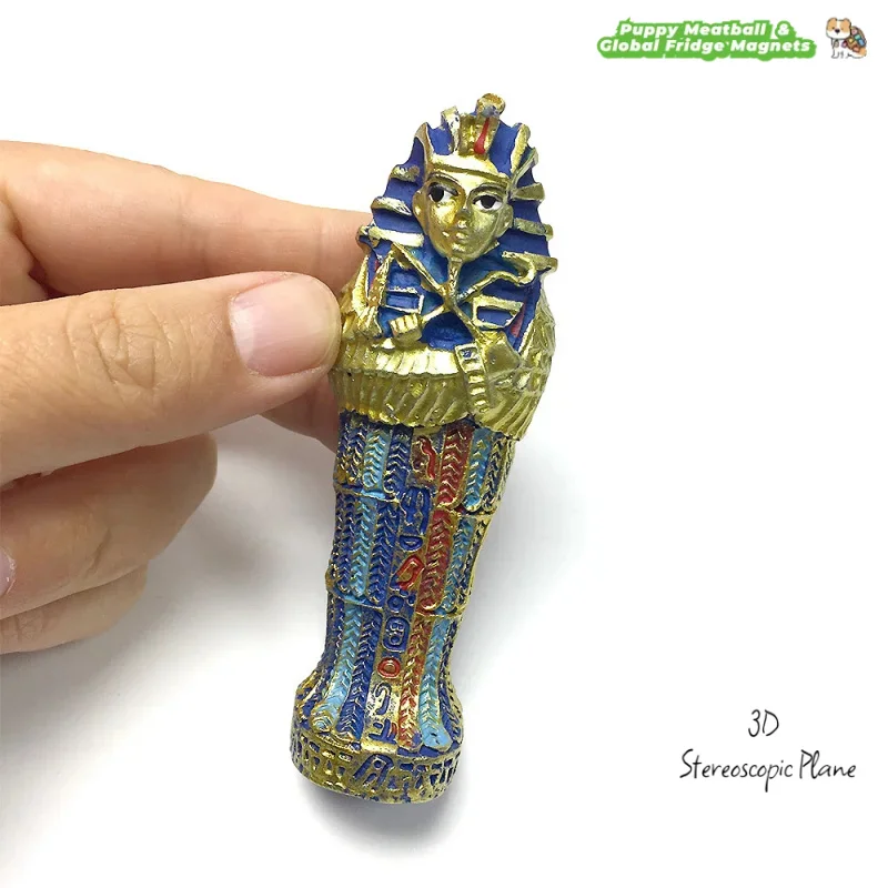 Egypt 3D Personalized Cultural Creative Pharaoh Full Body Statue Magnetic Fridge Magnet Travel Souvenir Home Decoration