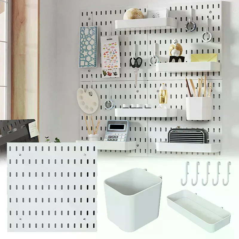 Wall Shelf Pegboard Display DIY Pegboard Kit Hole Board For Wall Panels Home Decor Hanging Shelf Decoration