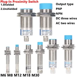Blue Proximity Switch Inductive Proximity Sensor Detection Switch NPN/PNP NO NC 1-15mm Detection Distance Metal Sensor Switches
