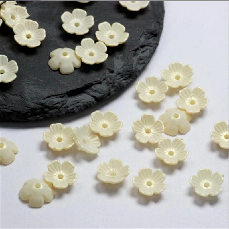 

100pcs/lot new 11mm resin flower beads torus for diy earrings hair clip Hairpin jewelry making accessories material loose beads