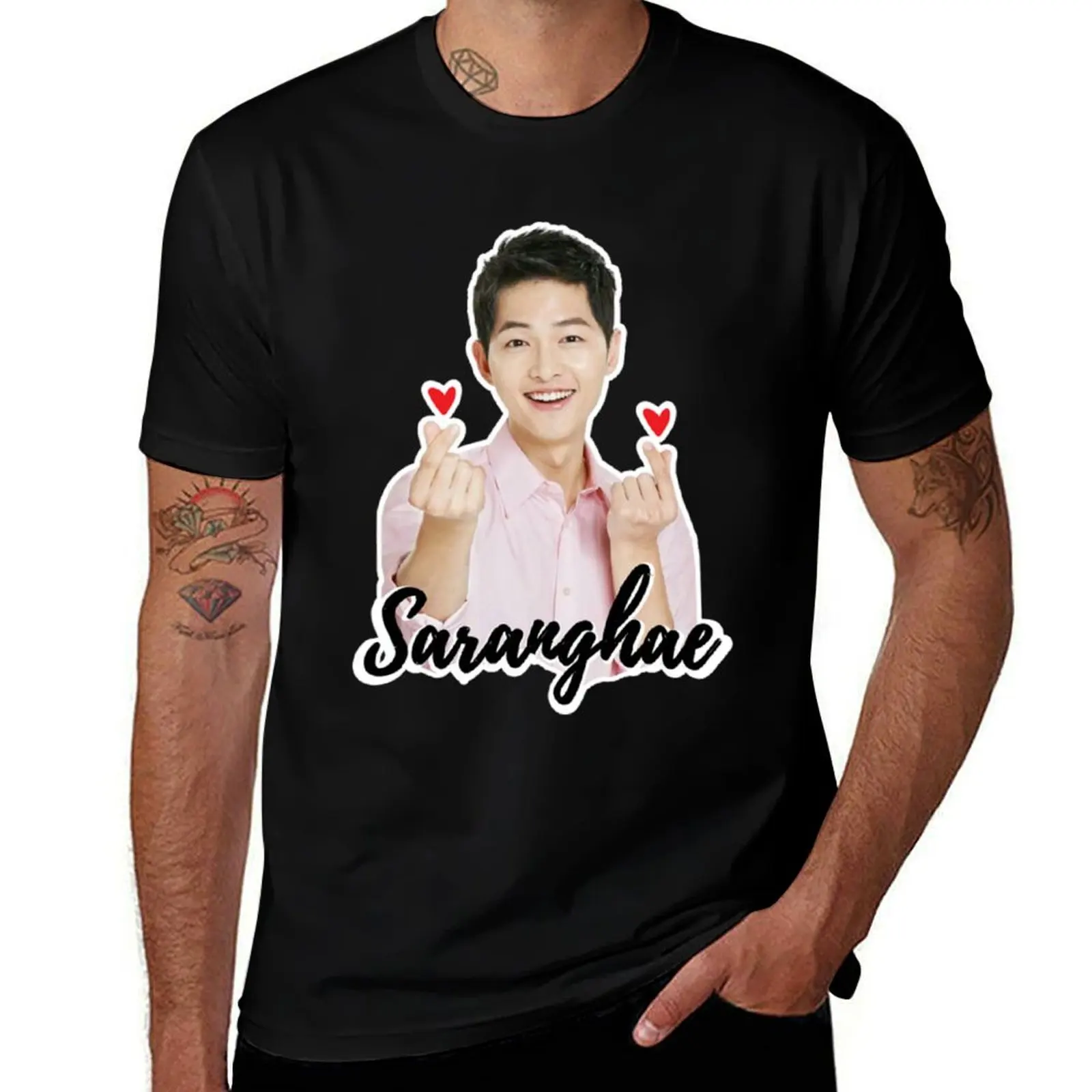 Song Joong Ki Saranghae Korean Actor T-Shirt Comfort Stretch Tee Shirt