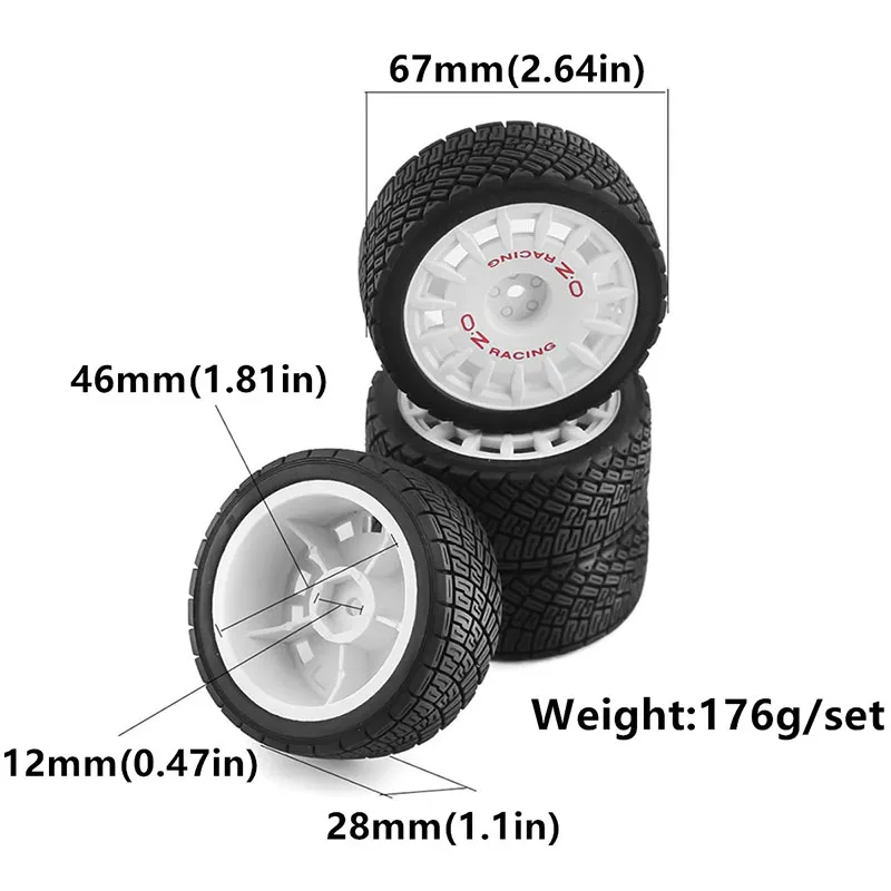 1/10 RC Racing Car Tire Rally On Road Tyre Plastic Wheel for Tamiya TT01 TT02 XV01 TA06 PTG2 HPI KYOSHO WR8 HSP Upgrades Parts