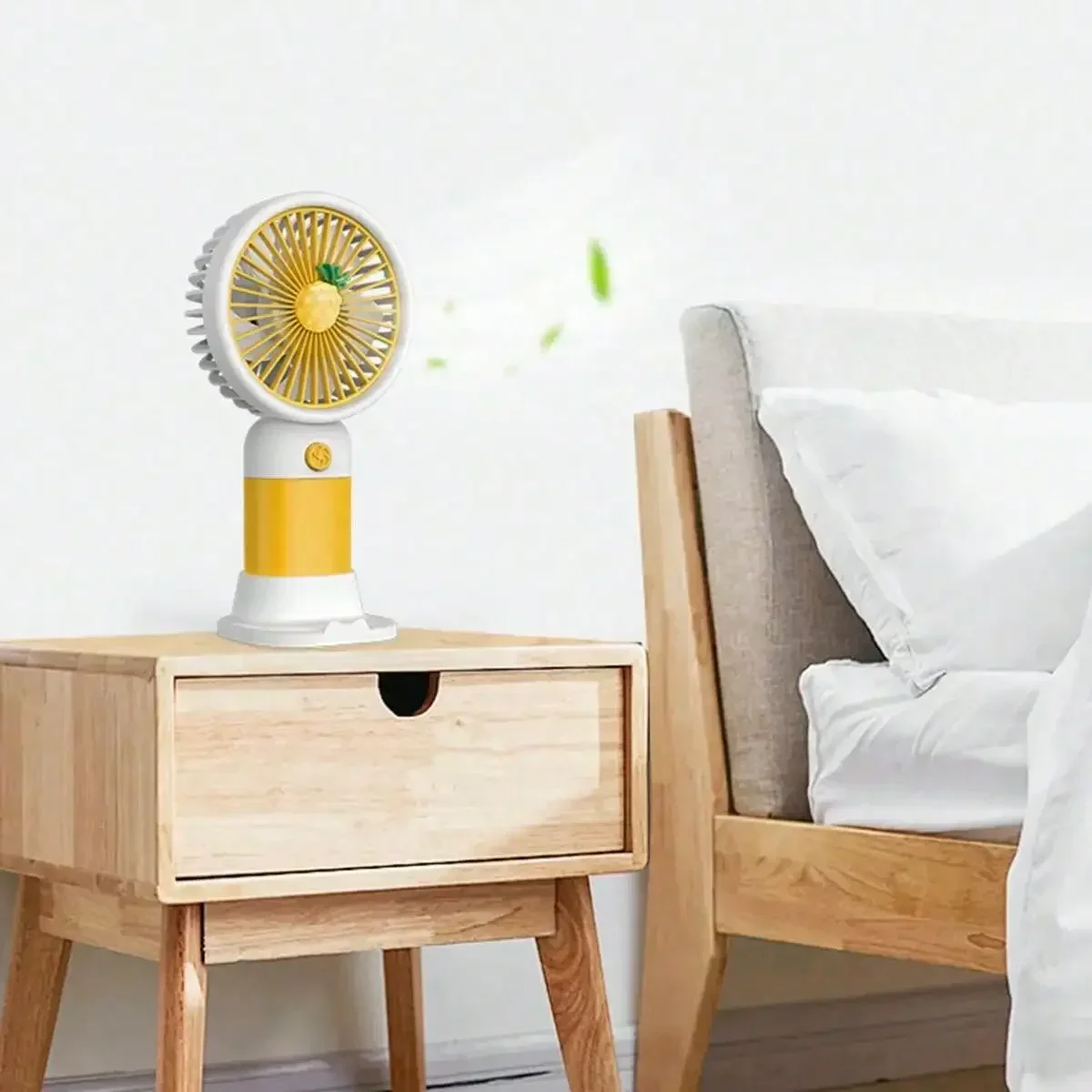 Portable handheld small fan cute color collision with cell phone holder student gift desktop usb charging fan
