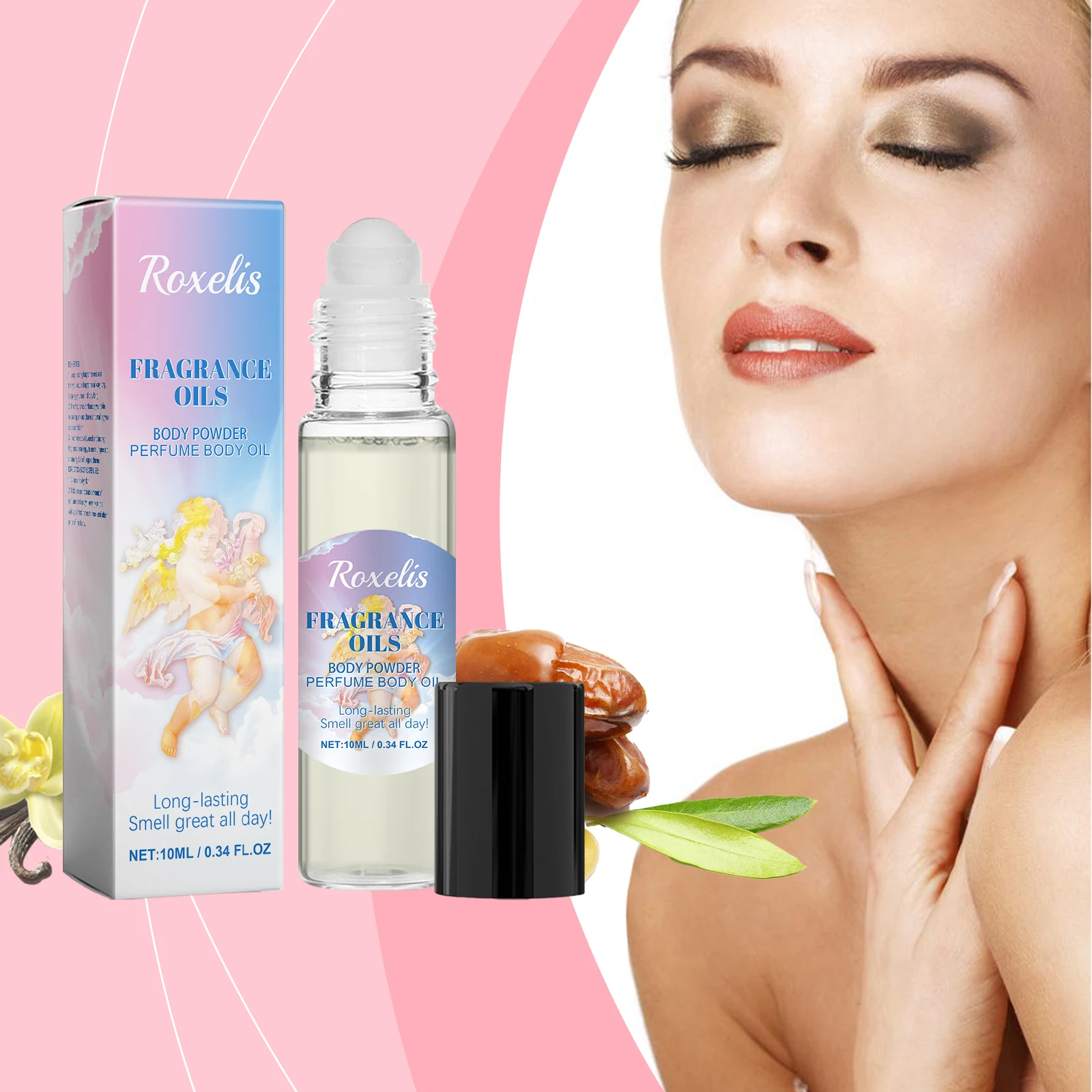 Roxelis Honey Light Fragrance Roll On Perfume Fragrance Fresh Milk Fragrance Charm Lasting Fragrance Portable Perfume 0.34 oz