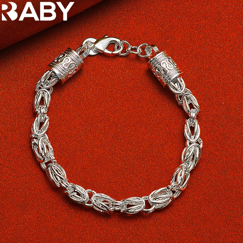 URBABY 925 Sterling Silver Faucet Chain Bracelets For Men Woman Wedding Banquet Party Gift Fashion Jewelry Wholesale