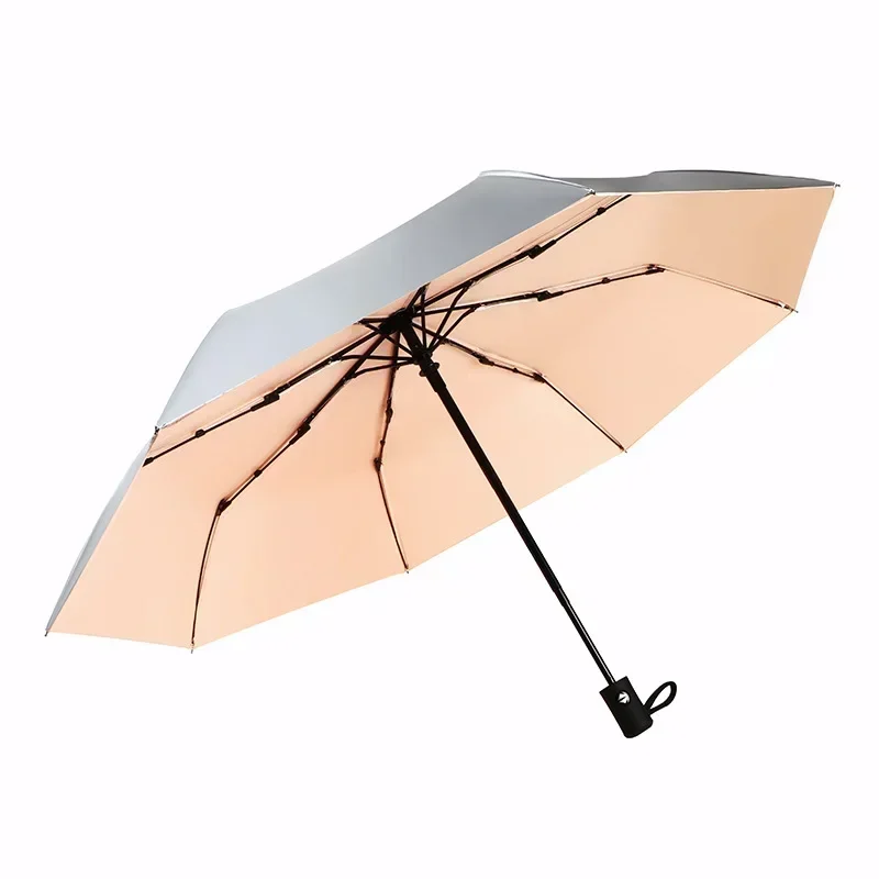 Fully Automatic Umbrella Titanium Silver Sun Protection Umbrella Sun Shading Umbrella Dual-Use For Rain And Rain Uv Protection