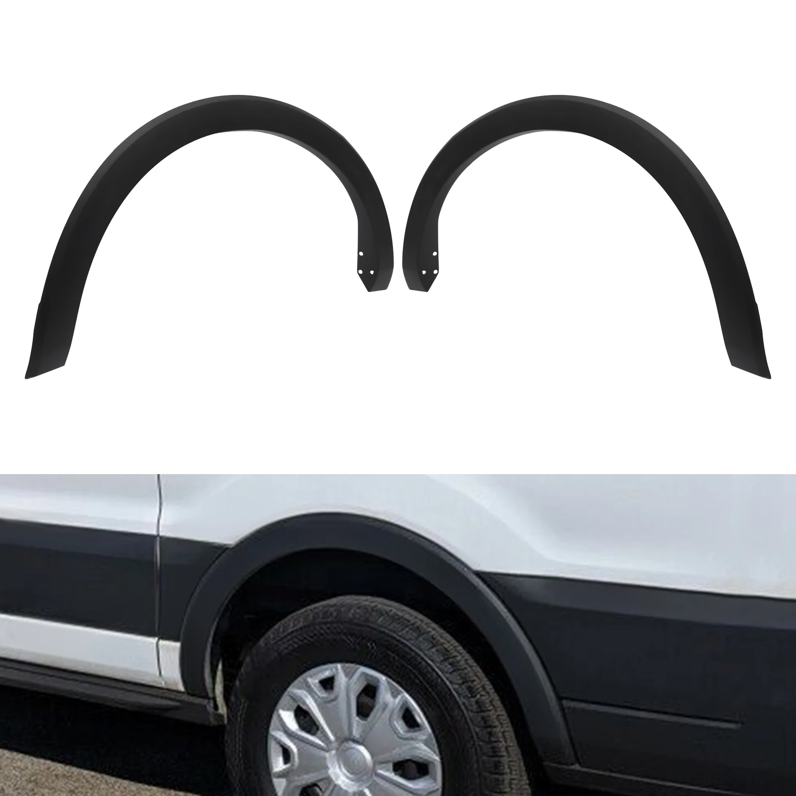 

High Quality New Rear Fender Trim Set (Left+Right) for 2015-2022 Ford Transit 150/250/350/350 HD (Base/XL/XLT),Black