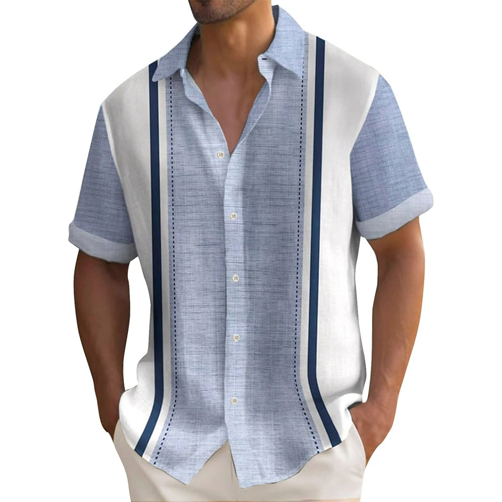 

2025 New Men's Shirt Plaid Print Retro Lapel Short Sleeved Shirt Casual Vacation Men's Designer Designed Clothing in Plus Size