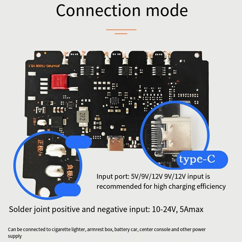 10-24V 20W Wireless Charger Module Type-C For 3-Coil High Power Fast Charging Module For Car