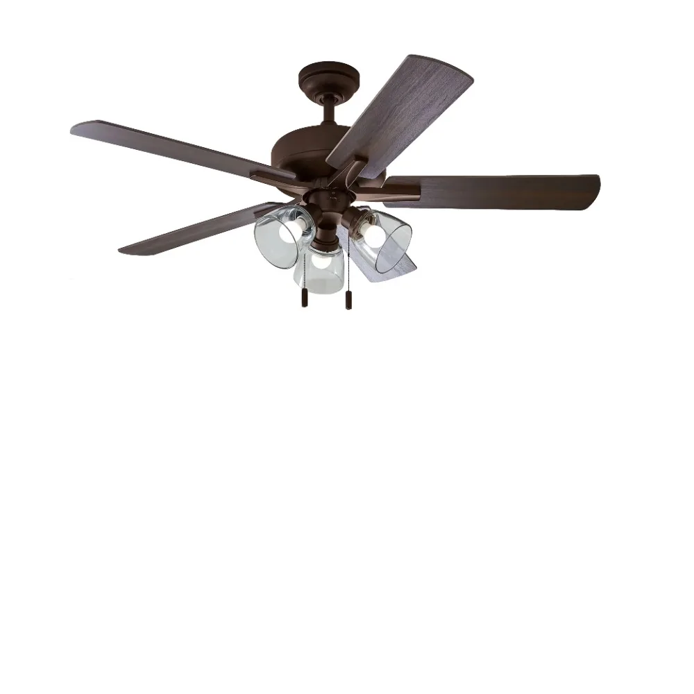 

Indoor Ceiling Fan, 52" Bronze Coastal Ceiling Fan, 5 Reversible Blade, 3 LED Bulbs Included, Abanico De Techo