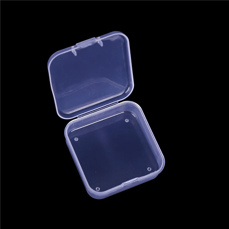 50/200Pcs Mini Square Rectangle Clear Plastic Storage Box Jewelry Earrings Rings Beads Case Container Packaging Accessory