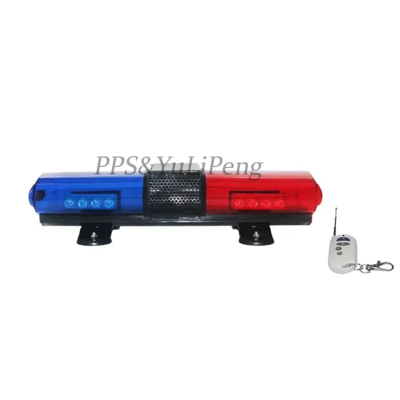 Amber Strobe with Remote Speaker Ambulance Fire Trucks Emergency Flash Strobe Warning Light Bar with Magnet