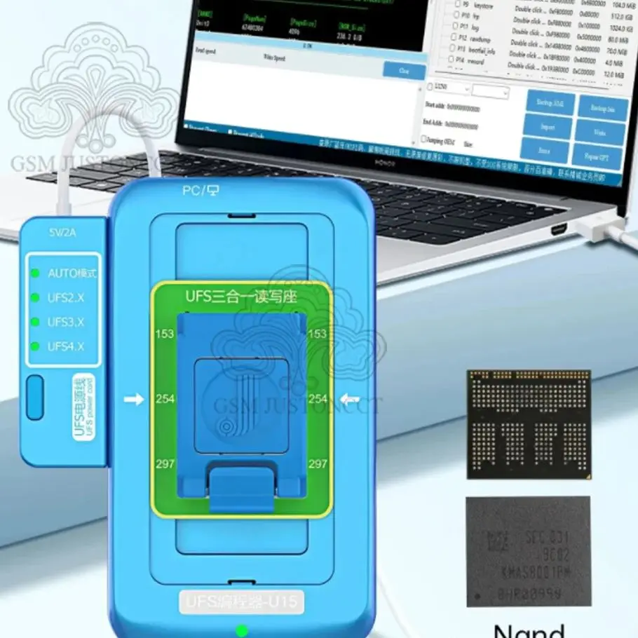 

JCID JC-UFS Programmer U15 for Android, Automatic Adaptation, UFS2.X, 3.X, 4.X, Nand Flash Read, Write, Repair Tool Sets, New