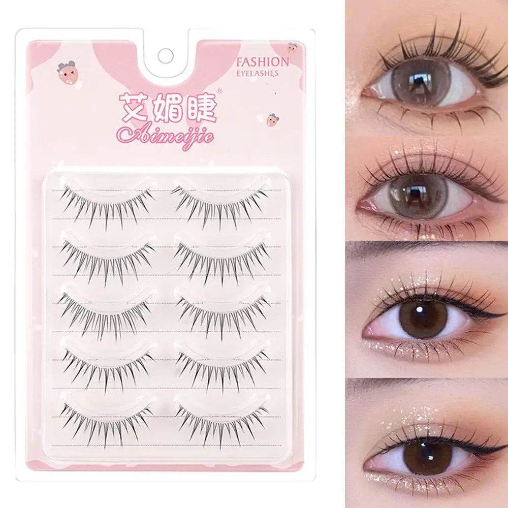 크로스 천연 가짜 속눈썹 재사용 가능한 속눈썹 연장 긴 가짜 속눈썹 매일 여성 메이크업 항목 래쉬 클러스터 스위트 래쉬
