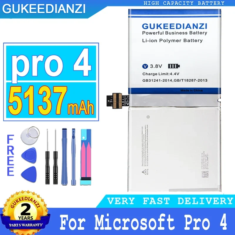 

5137mAh GUKEEDIANZI Battery for Microsoft Surface Pro 4 12.3" Tablet Series DYNR01 Big Power Bateria