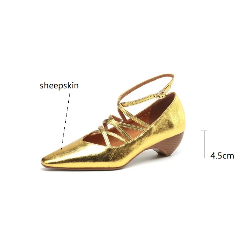 New Spring Summer Genuine Leather Women Shoes Square Toe Shallow Women Pumps Mary Jane Shoes for Women Straps Gladiator Shoes