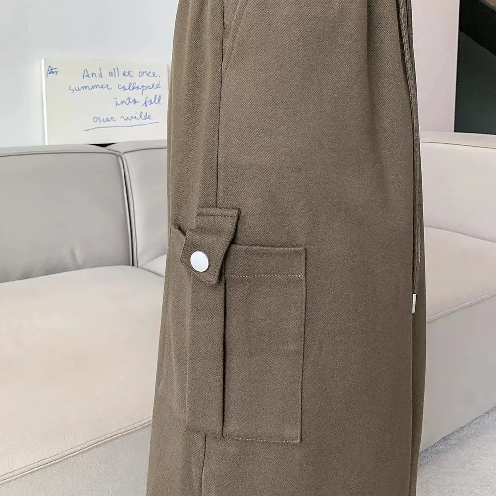 Grote Maat Halfbody Rok Lente Herfst Winter Model Hoge Taille Gedrapeerd Casual Mid-Length Tweed Split One-Step Rok Student