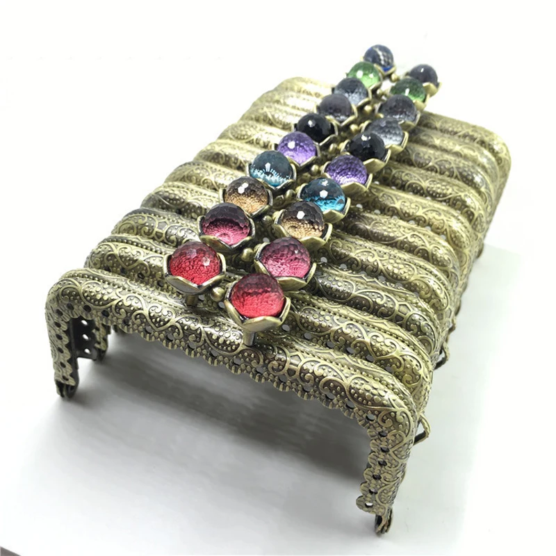 20pcs/10pcs 8.5CM 10.5CM 12.5CM Lotus head Bag Kiss Clasp Bronze Metal Coining Pattern Purse Frame DIY Bag Sewing Accessories