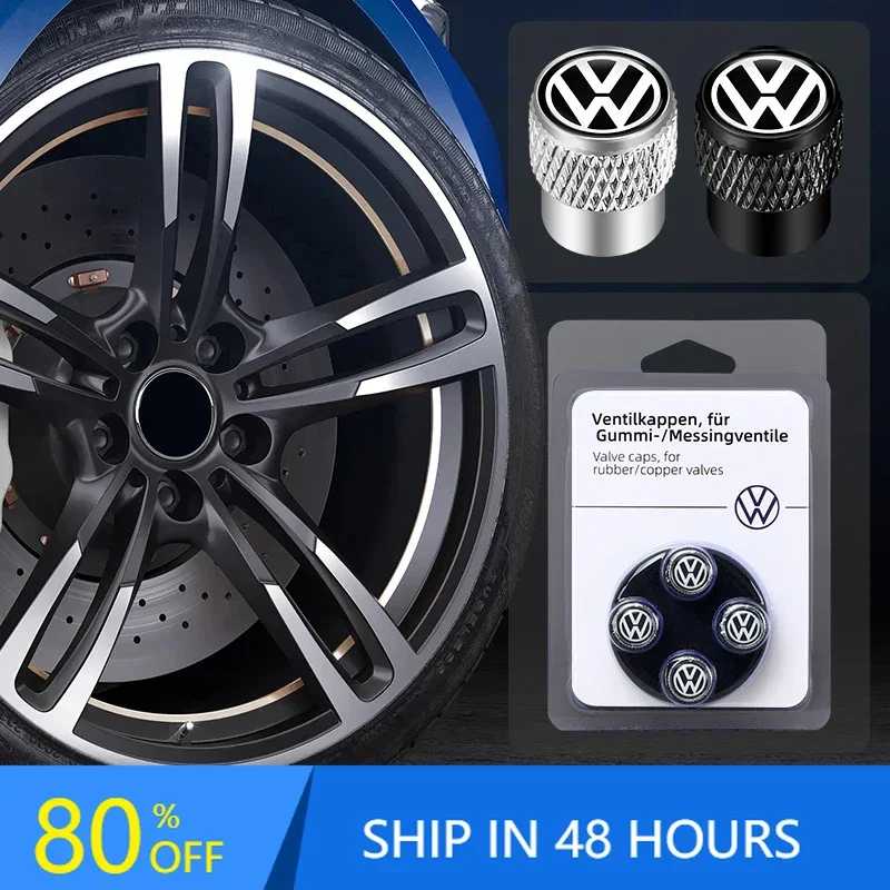 

2026 Hot For VW VOLKSWAGEN New Car Wheel Tire Valve Caps Tyre Rim Stem Covers Airdust Waterproof For Volkswagen Touran Golf VW P