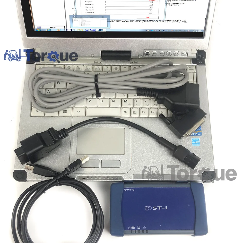 كمبيوتر محمول CF C2 لأداة تشخيص كوبوتا Diagmaster Takeuchi Diagmaster واجهة Python DST-i Datalink (DST-i) أداة زراعية