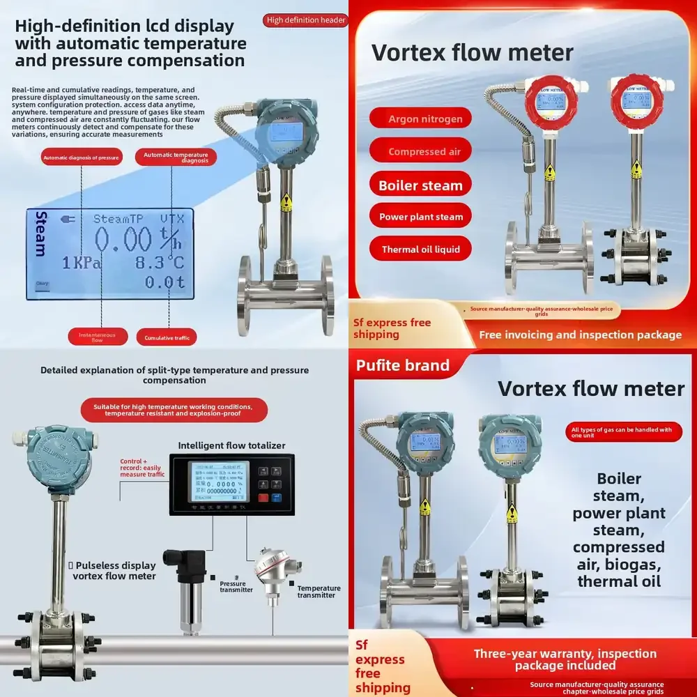 SF Express Ten-Year-Old Store LUGB Steam Flowmeter Air Natural Thermal Oil Hot Water 3-Year Warranty