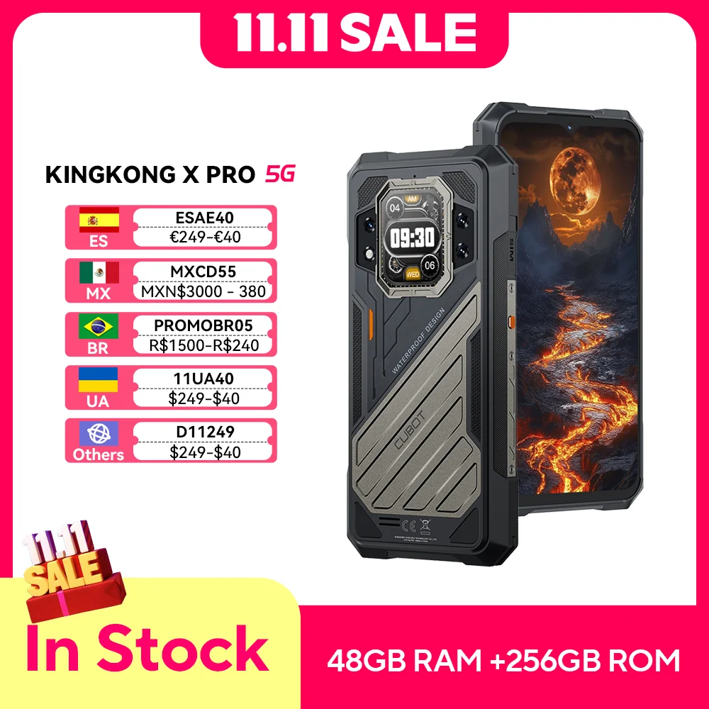 [World Premiere] CUBOT KINGKONG X PRO, Rugged Smartphone 5G, Dimensity 8200, 4nm, 3.1GHz, 144Hz 6.72" Screen, 10200mAh, 24+256GB