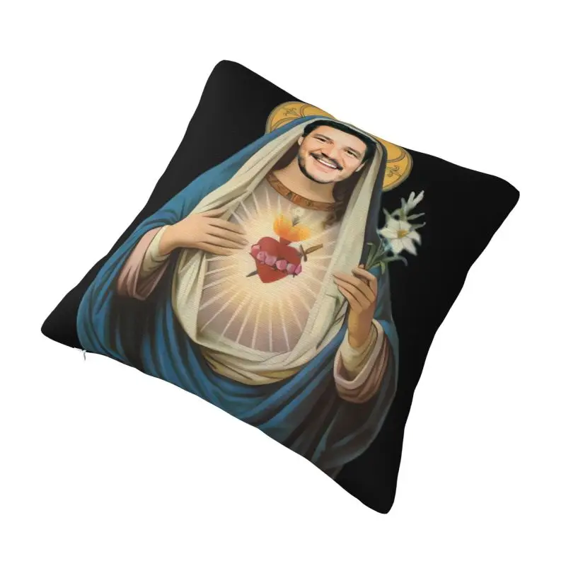 Custom Pedro Pascal Sacred Heart Throw Pillow Case Luxury Cushion Cover Soft Pillowcase